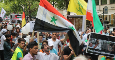 Syria, Hezbollah, Iran Flags